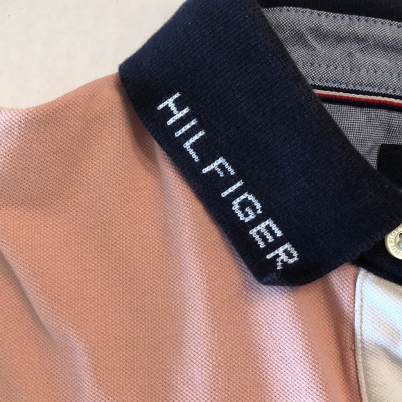 Tommy Hilfiger Pink Polo Short Sleeve Shirt size Medium Slim fit Cotton Blend - Picture 3 of 10